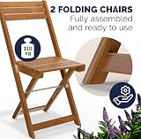 CASARIA 3-Piece Bistro Set | Acacia Wood Foldable Table & Chairs | Brown view 4