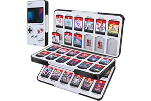 MOSAHOLL Switch Game Card Case Holder - Portable Game Organizer Traveler Gift Accessories with 48 Cartridge Slots and 24 Micro SD Card Storage, Magnetic Closure, Protective Hard Shell and Soft Lining