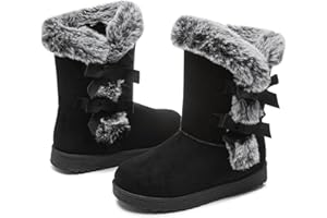 Iarus womens winter boots Mid-calf snow booties warm fur linning comfortable furry boots for womens