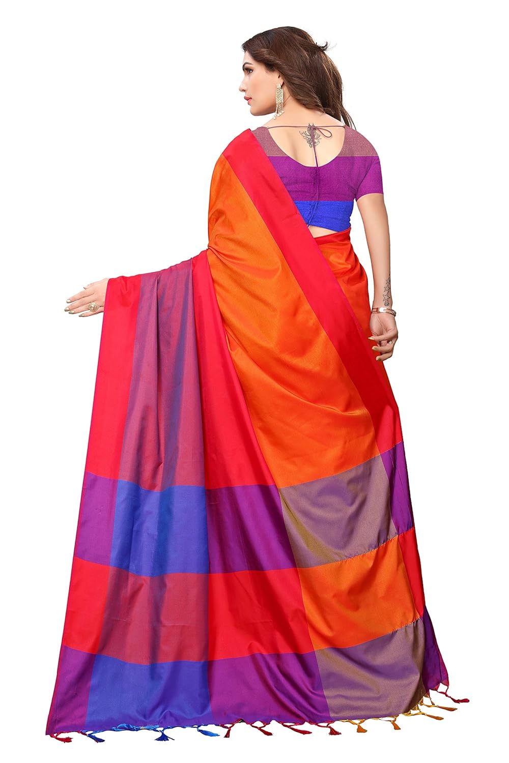 indira designer art silk saree with blouse piece