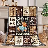 French Bulldog Lover Gift for Women - 50"x40" Ultra Soft Plush Flannel Fleece French Bulldog Throw Blanket, Cozy Fluffy Decor for Couch Bed, Christmas Birthday Present