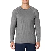 Amazon Essentials Men's Athletic Soft Performance Lightweight Long Sleeve Gym Workout Shirt, Space Dye