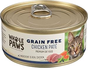 Whole Paws, Grain-Free Wet Cat Food, Chicken Paté, 5.5 Ounce
