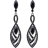 BriLove Women's Crystal Gorgeous Twisted Dual Chandelier Teardrop Fashion Pierced Dangle Earrings