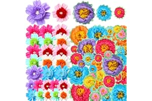 Chivertion 63 Pcs Paper Flowers Large Size Fiesta Mexican Paper Flowers Decorations Wall Spring Decoration Carnival Wedding Flower Birthday Decorations (20 Inch, 12 Inch, 10 Inch, 8 Inch, 6 Inch)