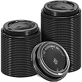 Lamosi 240 Pack Disposable Plastic Coffee Cup Lids for 10, 12, 16, 20, 24 oz Paper Coffee Cups- Hot & Cold To-Go Drinking Cup Lids - Black