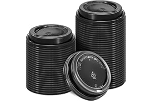 Lamosi 240 Pack Disposable Plastic Coffee Cup Lids for 10, 12, 16, 20, 24 oz Paper Coffee Cups- Hot & Cold To-Go Drinking Cup Lids - Black