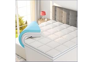 Sleep Lab 4 Inch Memory Foam Mattress Topper - King Size - Cooling Gel & Pillow Top