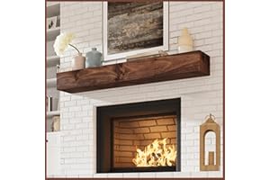 Eshoma Fireplace Mantel Shelf 60 Inches - Handcrafted Wood Mantles for Over Fireplace - Wall Mounted Fireplace Mantel Shelf for Living Room Decor - 60 Inch - Brown