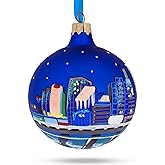 Oklahoma City, Oklahoma, USA Glass Christmas Ornament 3.25 Inches
