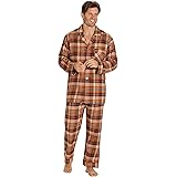 EVERDREAM Sleepwear Mens Flannel Pajamas, Long 100% Cotton Pj Set