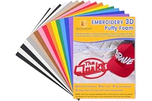 New brothread - 15 Options- 15PCS Embroidery Puffy Foam 9″x12″ Large Size 3MM Creating 3D Embroidery Effect for Caps, Garments, Jackets, Bags, Backpacks and More - Multi Colors