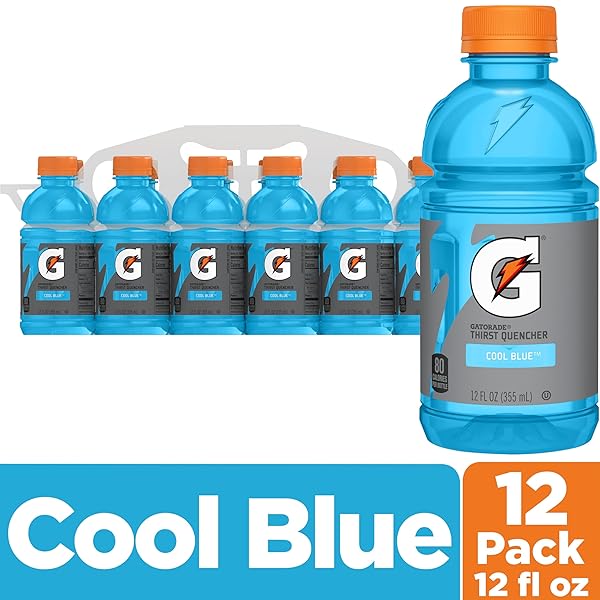 GATORADE THIRST QUENCHER, COOL BLUE, 12 FL OZ (PACK OF 12)
