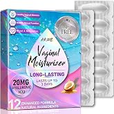Arme 20MG Hyaluronic Acid Vaginal Moisturizers Suppositories 12 Inserts | Add Coconut Oil&amp;VE, Lasting 72-Hour for Vaginal Dryness from Menopause, Surgery Hormone-Free for Women, 1-Month Supply