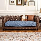 fuguitex Waterproof Dog Blanket Reversible for Small Dogs Resistant Leakproof Washable Couch Cushion Bed Protector Cover for Indoor Furniture Pet Friendly(30"*53",Violet Blue+ Light Blue)