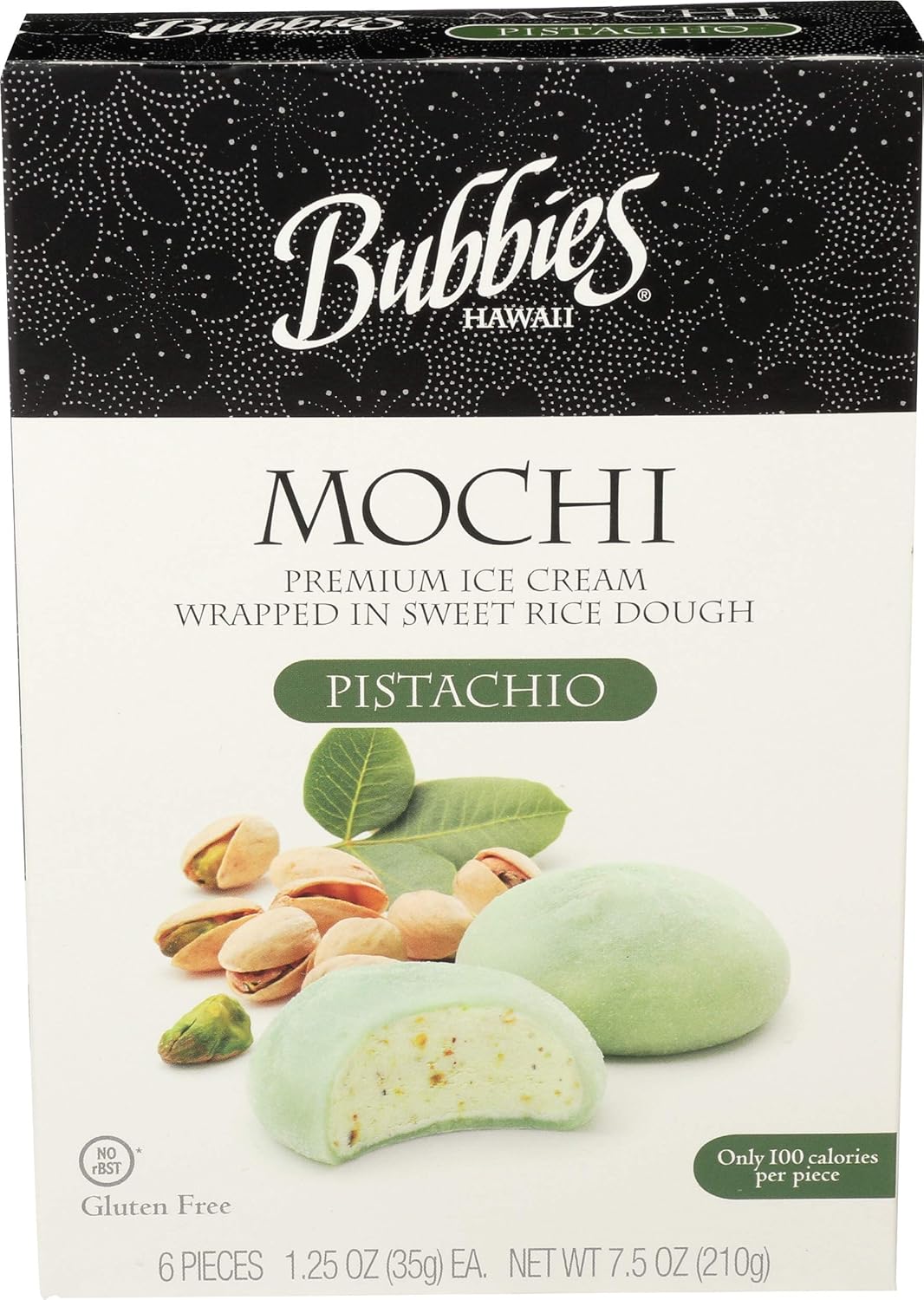 BUBBIES MOCHI Pistachio Mochi Ice Cream, 7.5 OZ Grocery