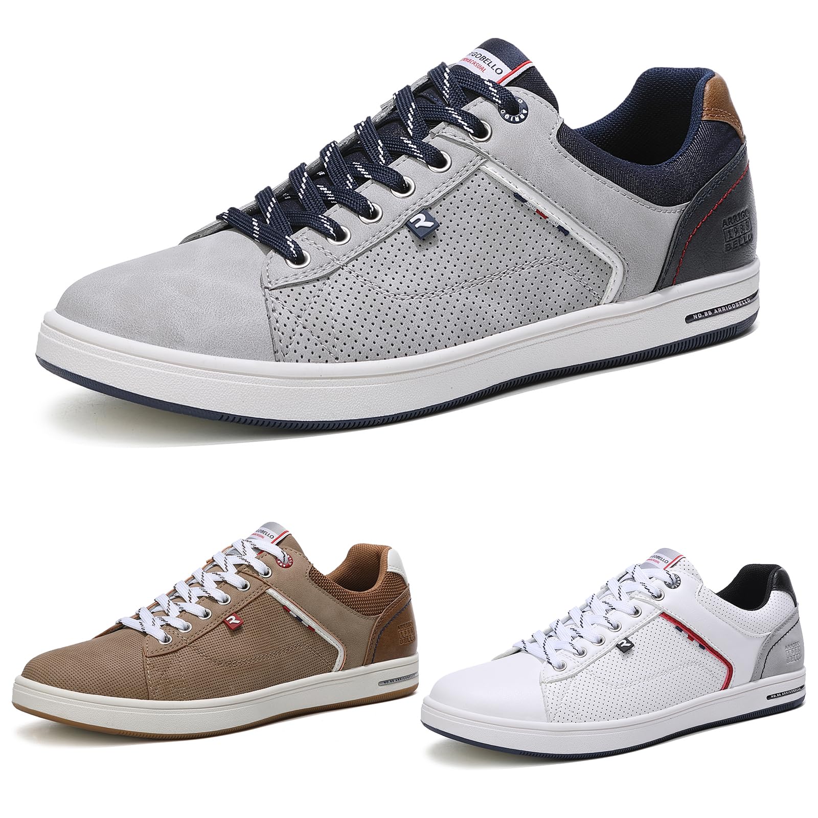 ARRIGO BELLO Sneaker Herren Schuhe Business Freizeitschuhe Leichte Trainers für Walking, Laufen, Sport Größe 41-46 (43, A_Grau)