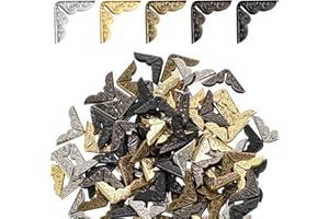ZEYIYER 100 PCS Metal Book Corner Protector, Photo Corners Book Corner Protectors Paperback Book Protector Metal Book Corners Book Corner Protectors Metal Book Edge Protector