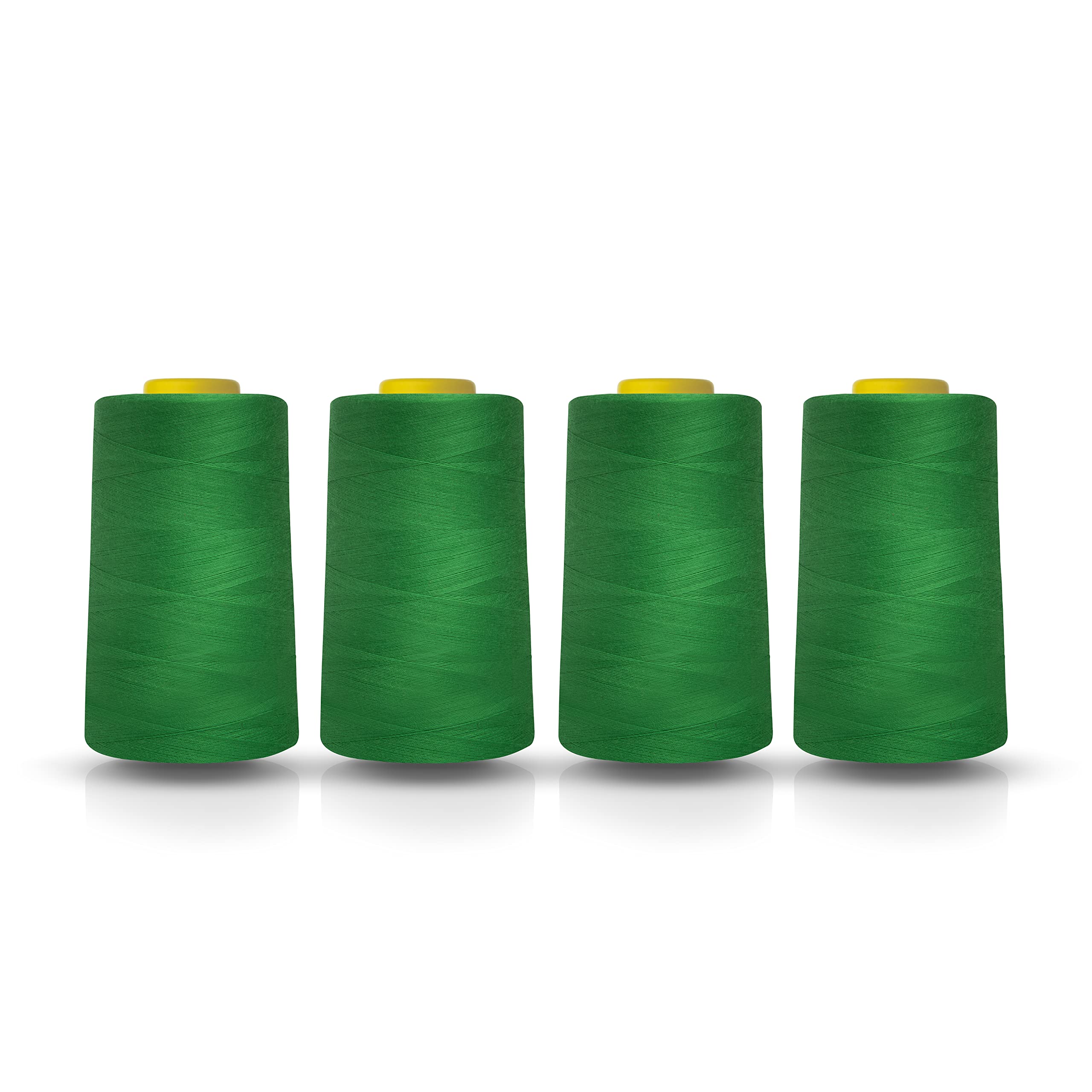 Realm Overlocking Sewing Machine Polyester Thread x Four 5000 Yards Cones White Black Natural Navy Red Grey (Green)