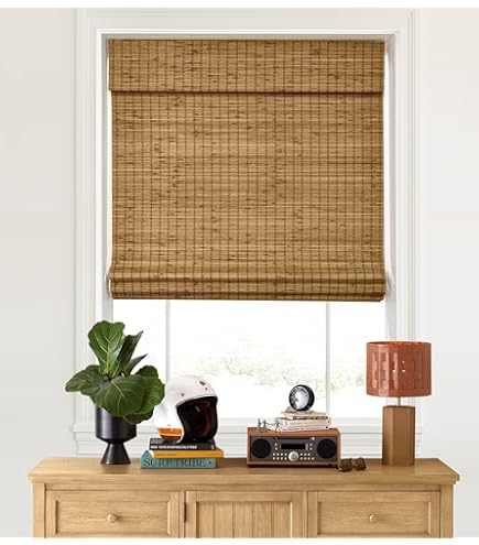Amazon.com: UNISHADES Cordless Bamboo Roman Shades, 32.5×64 in