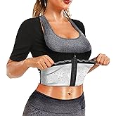 DYUAI Sauna Shirt for Women Weight Loss Sauna Suit for Women Waist Trainer Sweat Vest Workout Body Shaper Zipper
