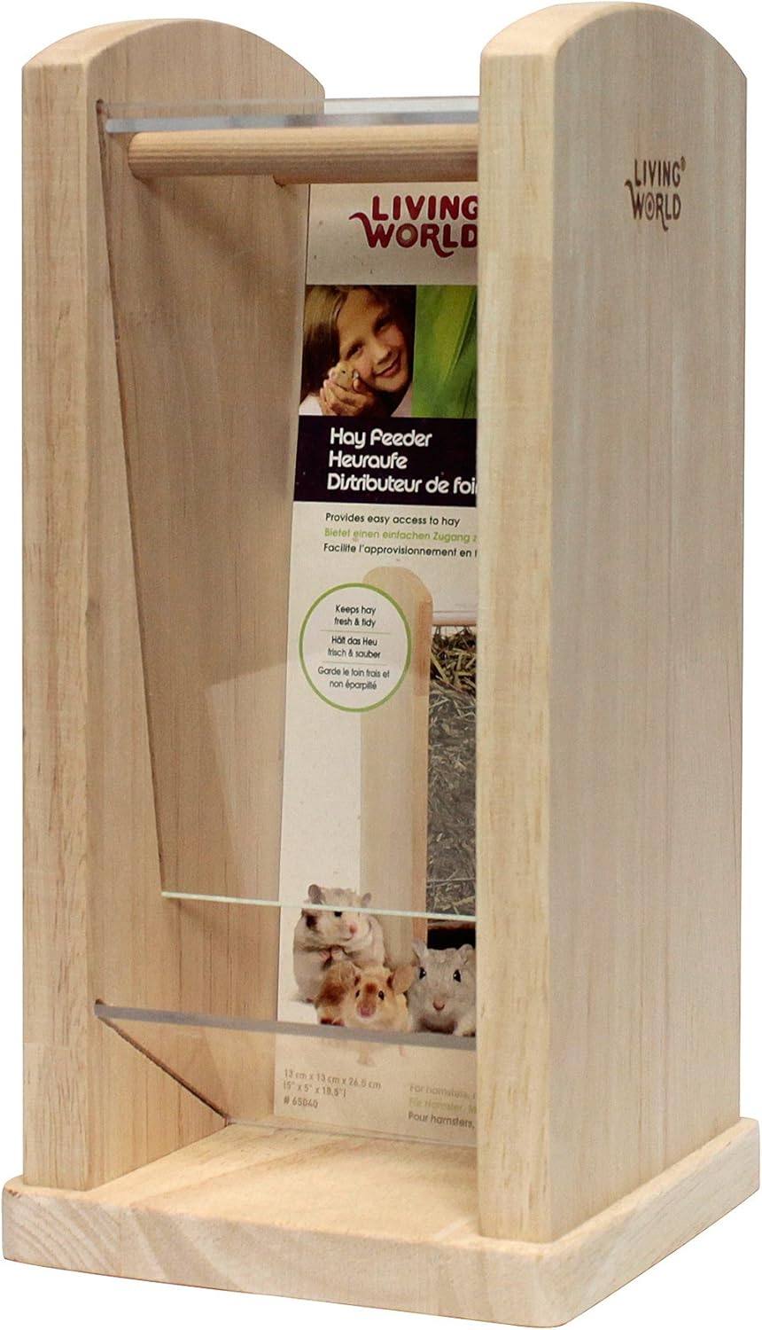 Living World Green Wood/Acrylic Hay Rack, Small, 13 x 13 x 26.5 cm, Wood,Green - Image 5
