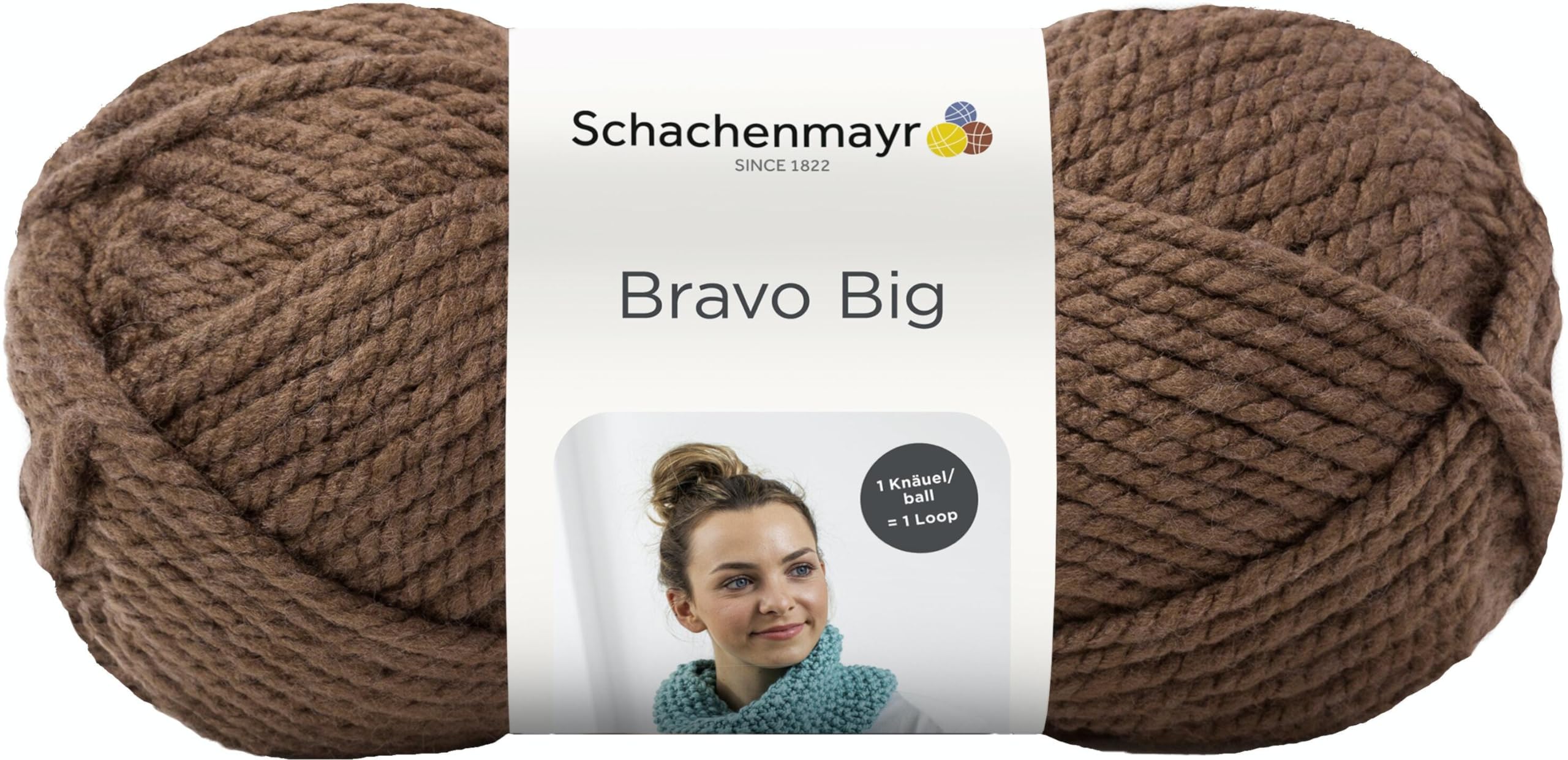 Schachenmayr Bravo Big, Hand Knitting Yarn, 9807705, Wool, Taupe, 23 x 8.1999999999999993 x 10 cm — image 1