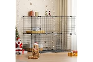 OtterOasis Cat Cages Indoor, 2 Tier Cat Enclosure with Climbing Ladder, Cat Crates for Indoor Cats Sturdy and Stable, Kitten Cage for Ferret, Squirrel and Small Animals, Black