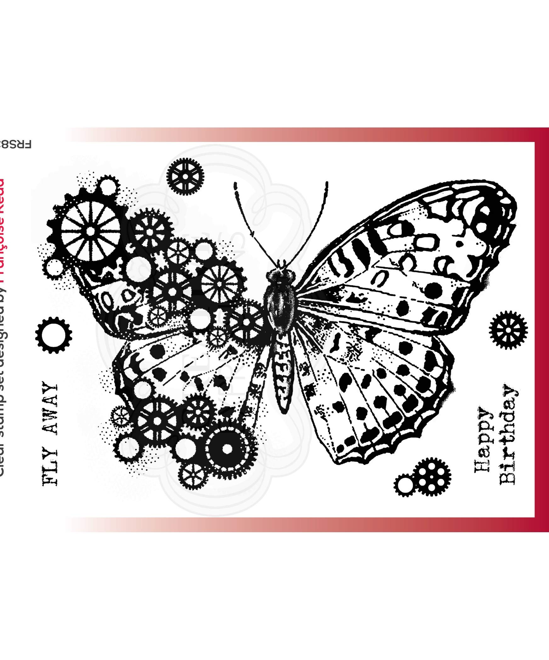 Woodware Francoise Collection - Clear Magic Stamp Set - Butterfly, Transparent, 10 x 15 cm Approx
