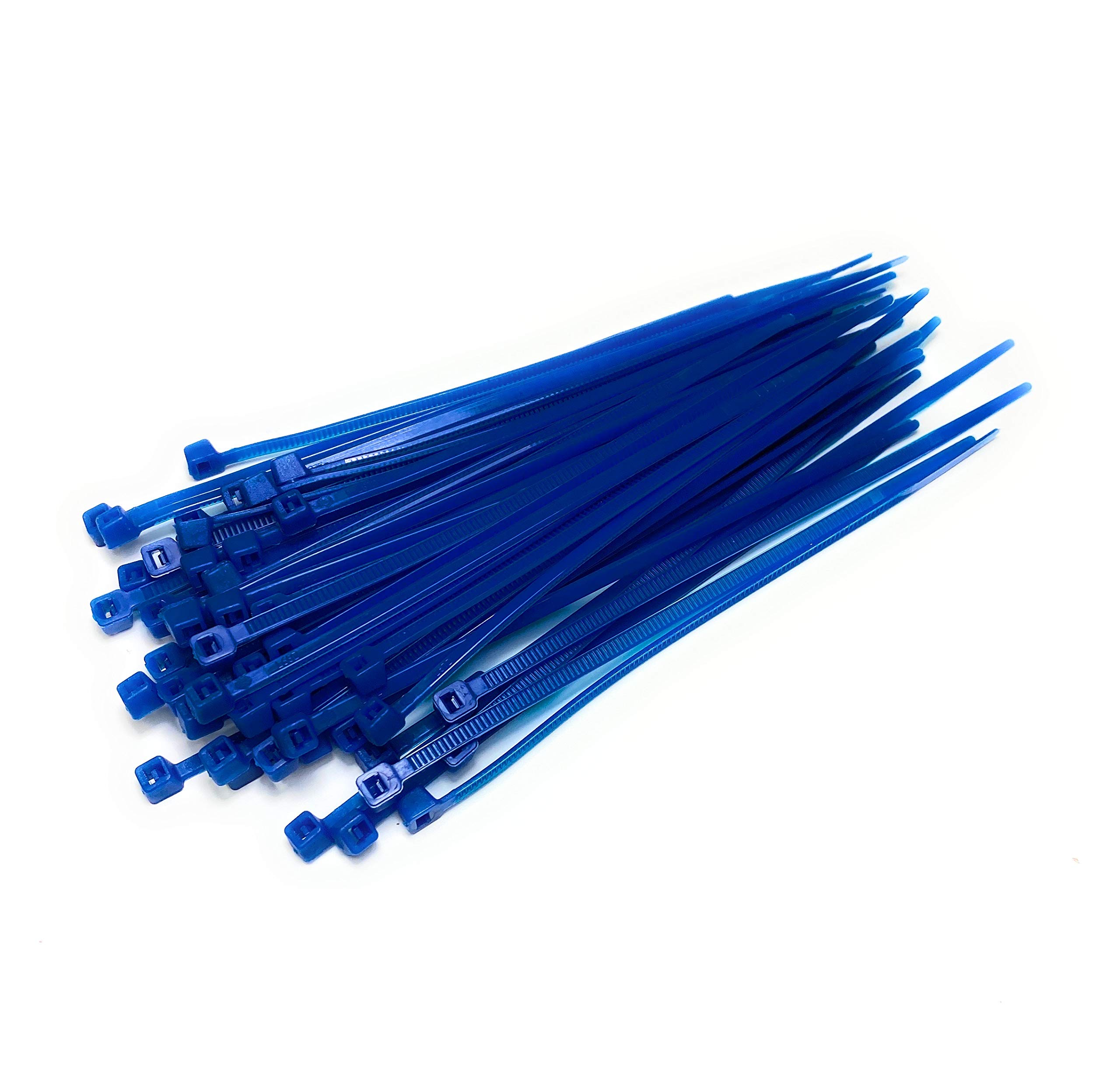 Small Standard Nylon Cable Ties 2.5mm in Width Zip Straps, Pack of 100 (2.5mm x 160mm, Blue)