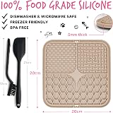 Bugalugs Lick Mat Slow Feeder 2x Food Grade BPA Free Spatula & Brush Green Beige view 5