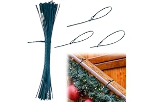 JEYEOU 50pcs Christmas Garland Ties Green Banister Twist Ties Flexible Self Locking Nylon Strap 15.7Inch Adjustable Garland Hanger Decorative Holiday Wreath Hanger for Christmas Lights Wreath Making Stairway