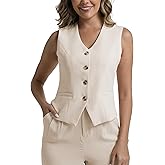 CFRTMTBB Suit Vest for Women V Neck Button Up Vest Tops Sleeveless Casual Business Waistcoat Blazer Vests
