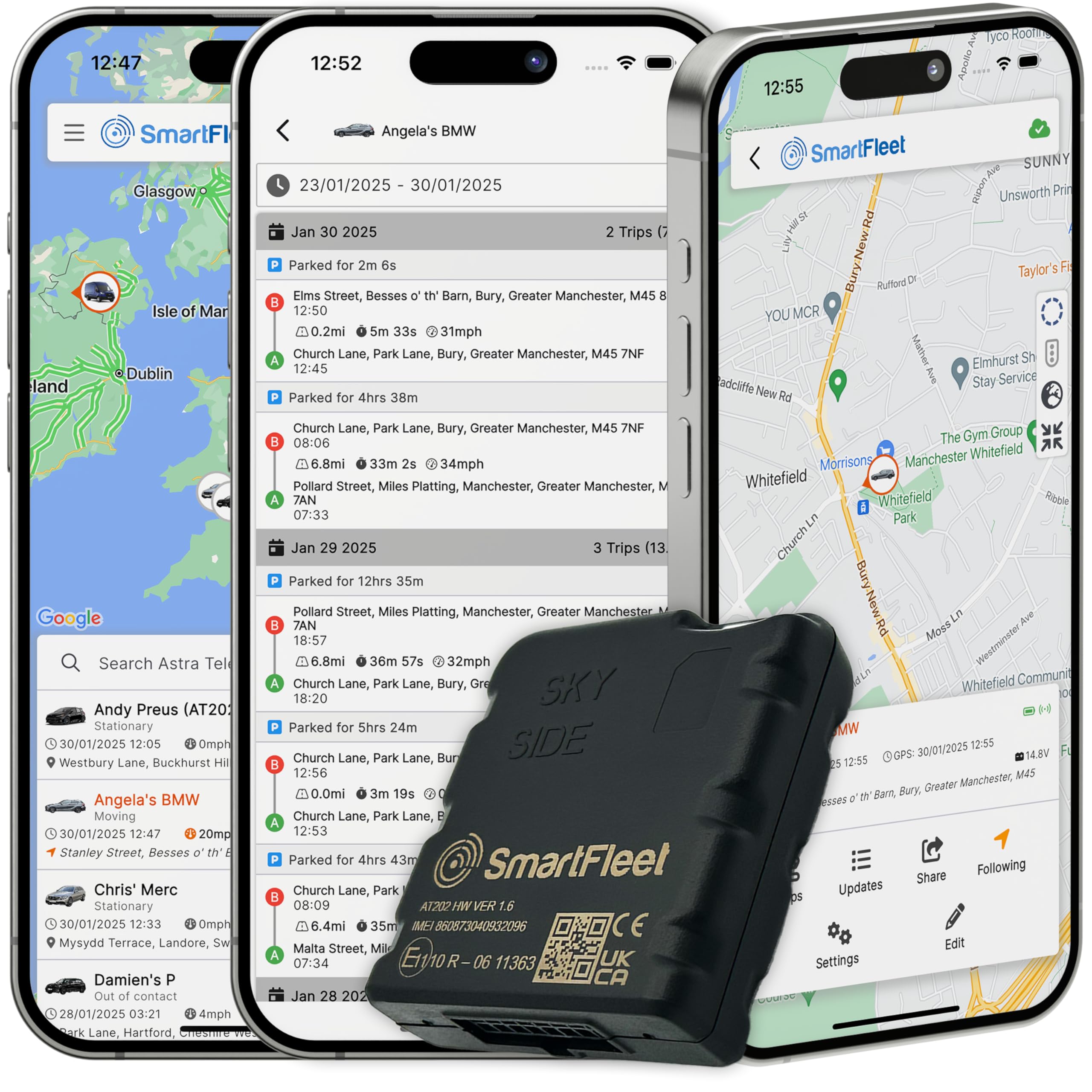 SmartFleet AT202 4G Vehicle Tracker - 5 Years SIM + SmartFleet Subscription Included. Easy Self-Install Plug & Play for Car, Van, Motorhome, Motorcycle. UK Shipping and Support.