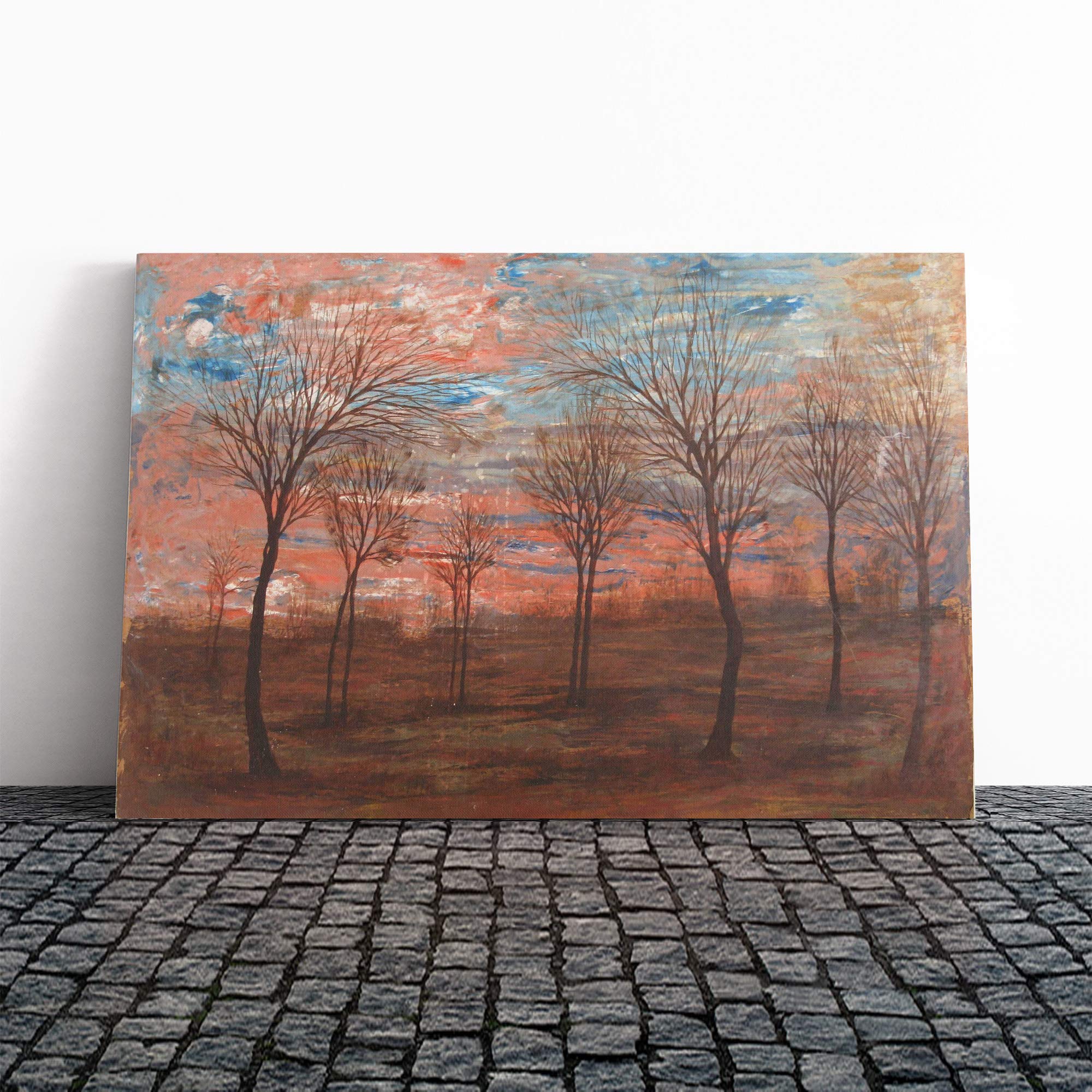 Egon Schiele Trees Canvas Print | Gallery Wrapped 30mm Frame Wall Art | 20x14 inches | Ready to Hang | Modern Landscape Picture | Living Room Bedroom Lounge Office