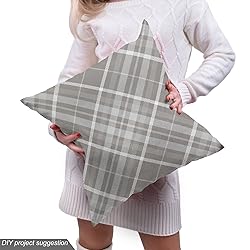 Ambesonne Abstract Fabric by The Yard, Plaid Design
