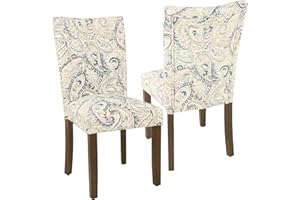 HomePop Classic Parsons Dining Chair - Blue Velvet Paisley Print (Set of 2)