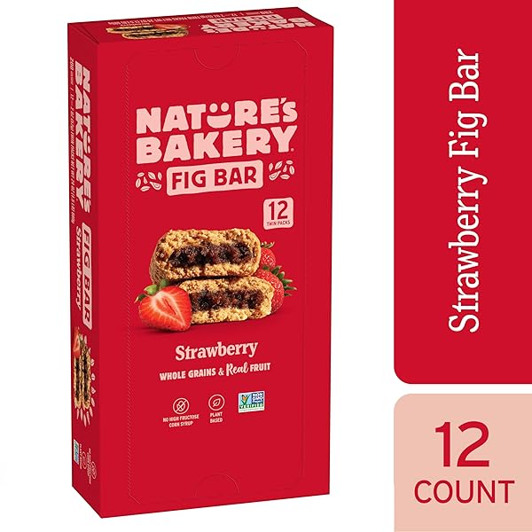 NATURE’S BAKERY WHOLE WHEAT FIG BARS, REAL FRUIT, STRAWBERRY, 12 TWIN PACKS