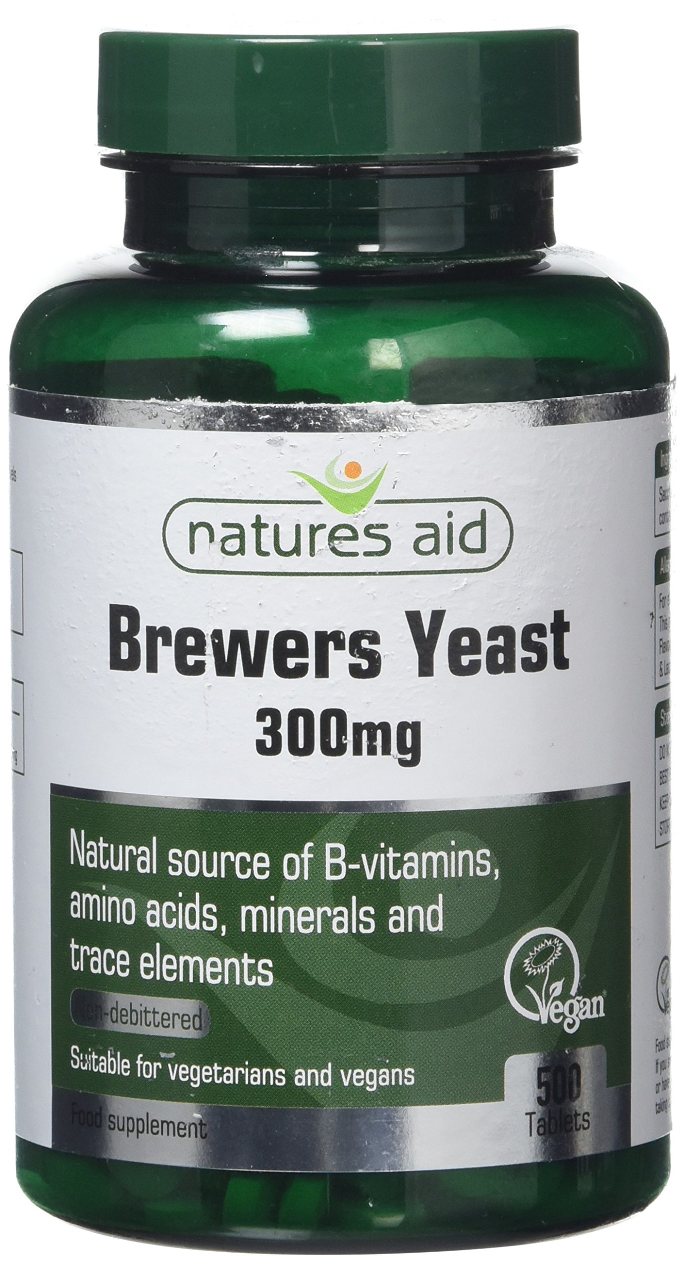 Natures Aid Brewers Yeast, 300 mg, 500 Tablets (Natural Source of BVitamins, Amino Acids