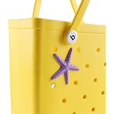 Vagocom Purple Starfish Charm for Bogg Bag, 3.3 Inch Ocean-Themed Insert Accessory for Beach Tote Decoration