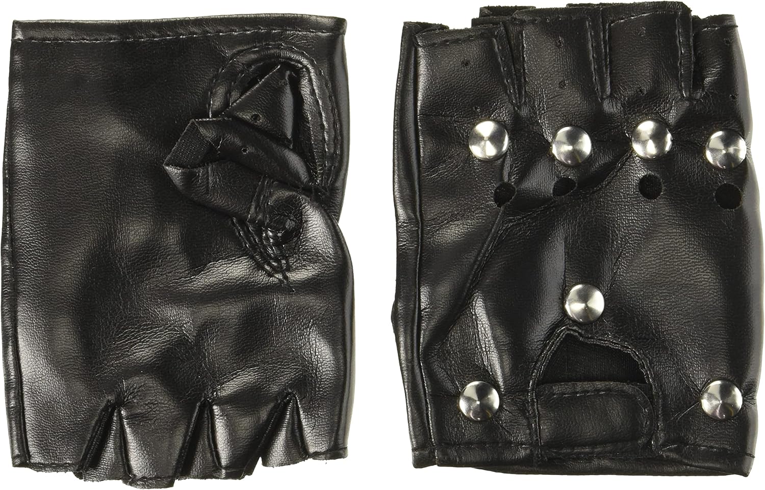 Forum Novelties 25189 Studded Costume Gloves 80s Accessory, Black, One