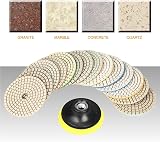 SPTA 4 Inch Diamond Wet Polishing Pads 14 Grits + Backing Pad for Granite Marble view 6