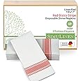 SimuLinen Farmhouse Bistro White & Red Stripe Dinner Napkins Cloth-Like Disposable Napkins Paper - Soft, Absorbent, Durable, Large (19"x17" - Box of 60)