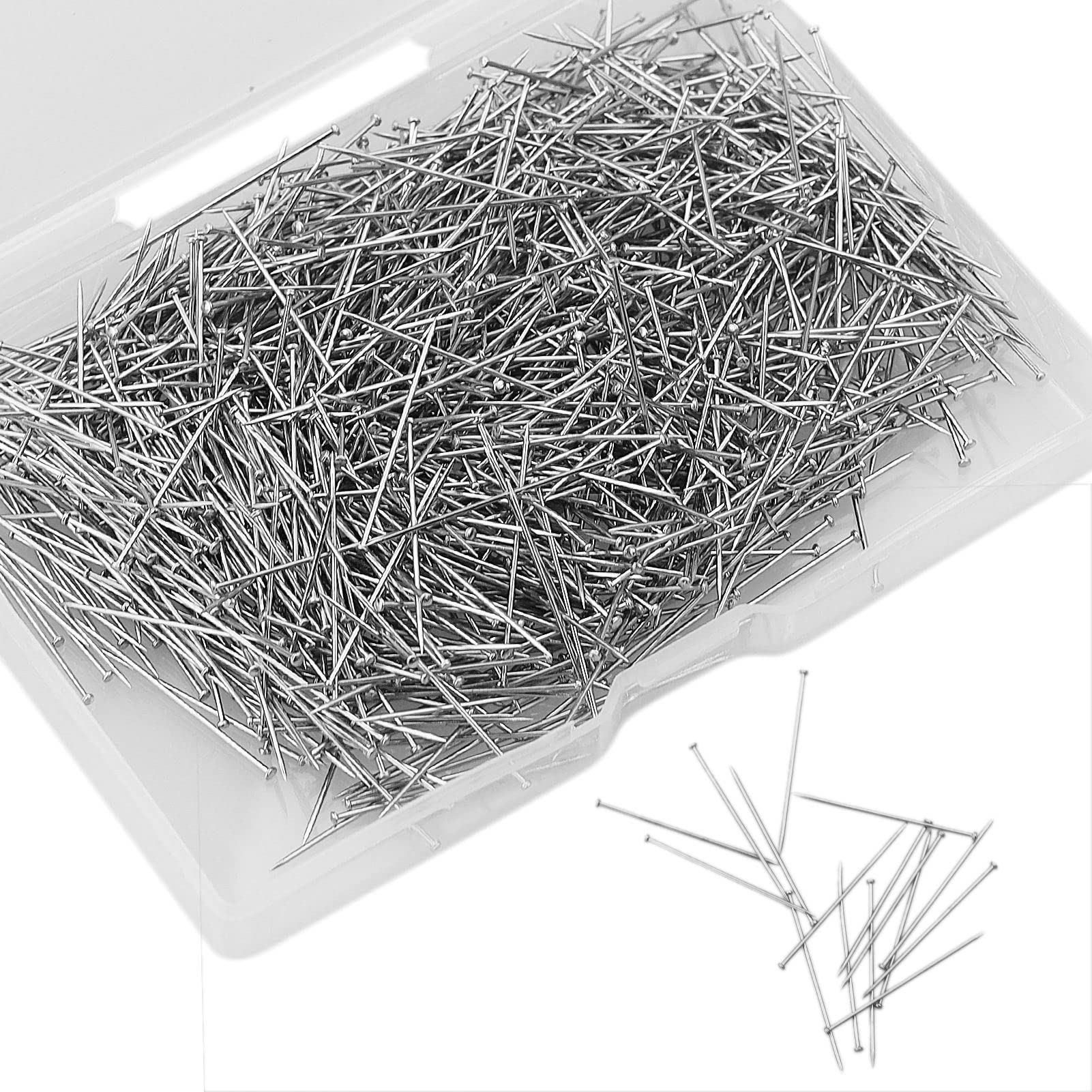 SZCXDKJ 1100pcs 1 Inch Sewing Pins Head Pins Quilting Pins Fine Satin Pin Dress Making Pins Straight for Dressmaker Jewelry Sewing Clothing Craft