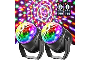 XANADIX Disco Party Light, Strobe DJ Ball Light with Music Sound Activated Remote Control, LED Stage Lights for Rave Dance Party Christmas Decoration Halloween New Years Eve Birthday in Karaoke Home (2)