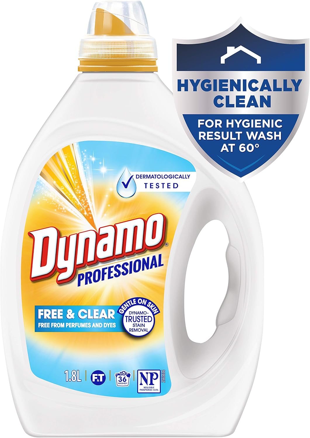 Dynamo Professional Free and Clear, Liquid Laundry Detergent, 1.8