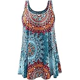 Accbiety Tank Top for Women with Built Bra Flowy Loose Fit Tanks Pleated Cami