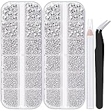 Two Packs of Flatback Rhinestones 4000 Pcs Nail Art