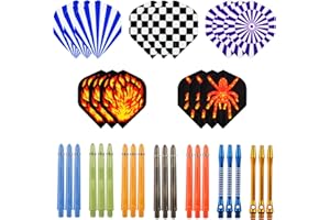 LINKVISIONS 2 Sets 53mm Aluminum and 5 Sets PC Darts Shafts with 5 Sets Darts Flights