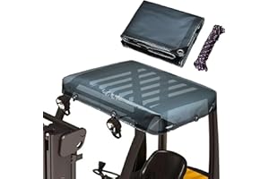 Amerbro Universal 53x45in Forklift Cover - UV Protection, Rain Resistant, Heavy Duty PVC Vinyl, Translucent Black